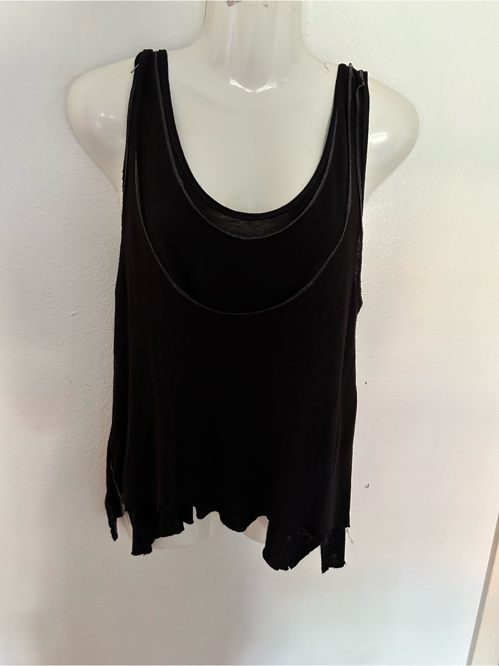 We The Free Black Double-Layer Scoop Tank